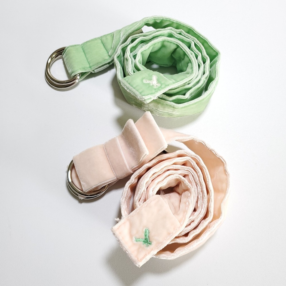 Vintage American Eagle Womens Large Pink Green Adjustable Belts Lot Of 2